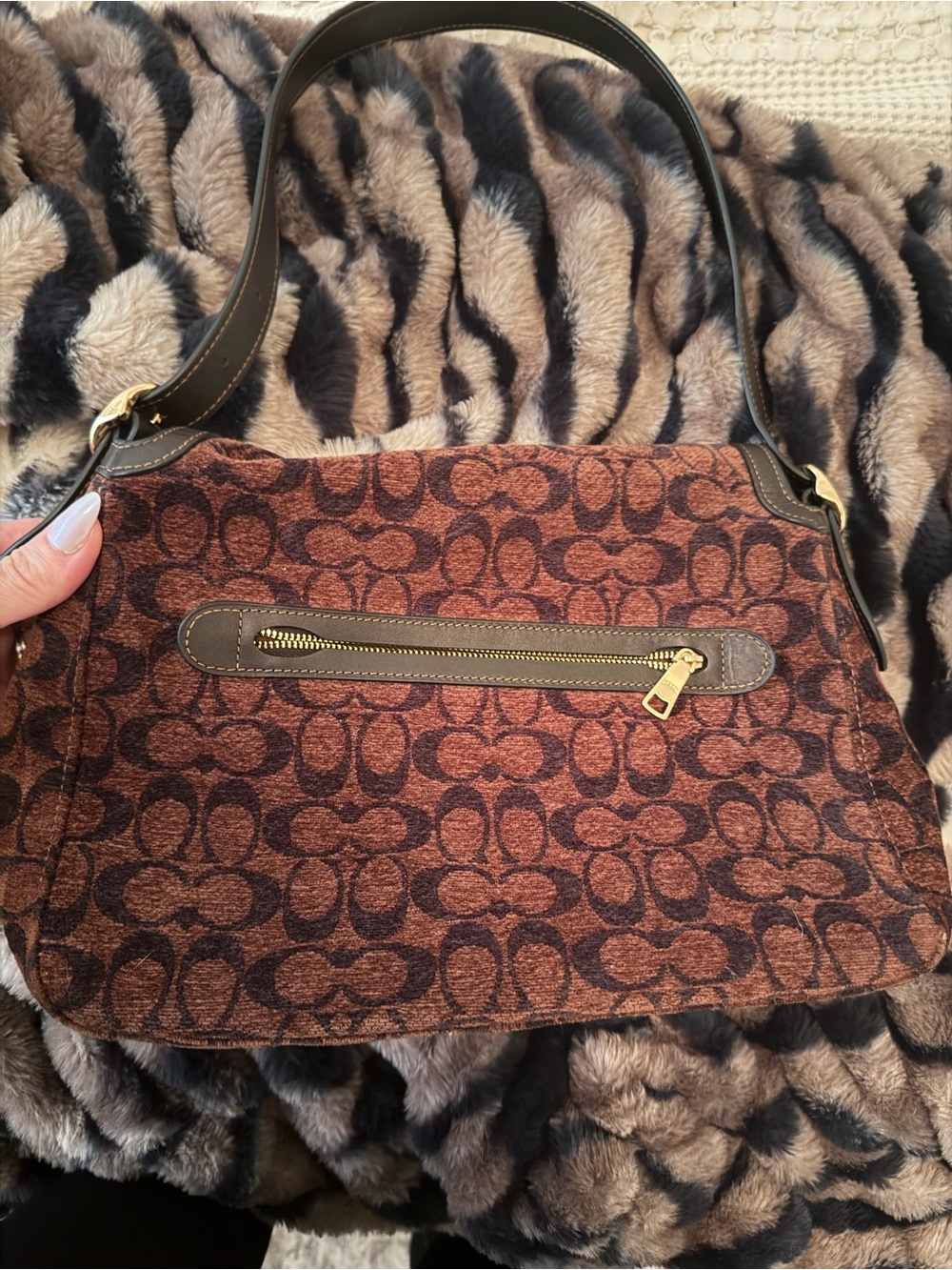 COACH Large Chenille Etta and matching Chenille Wallet NWOT - Picture 4 of 8